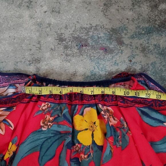 Flying Tomato Off The Shoulder Maxi Dress in Red Floral Size XS - Picture 8 of 10